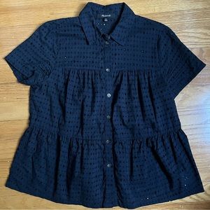 MADEWELL Eyelet Peplum Blouse